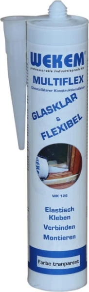 Klej budowlany  polimerowy bardzo mocny bezbarwny 300ml WEKEM WK 126