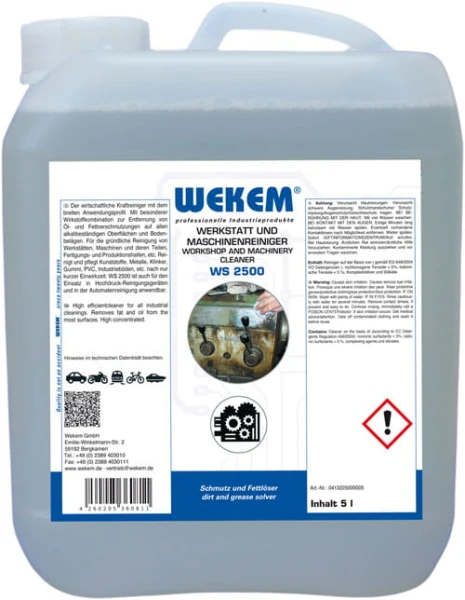 ŚRODEK  DO CZYSZCZENIA WARSZTATU I MASZYN 5L WEKEM WS 2500 