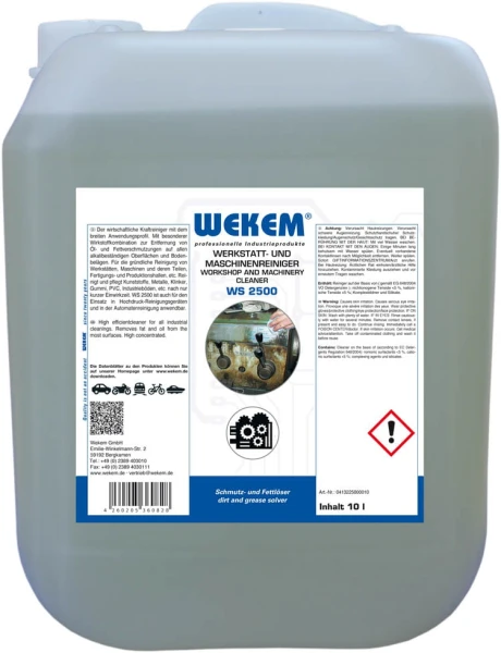 ŚRODEK  DO CZYSZCZENIA WARSZTATÓW I MASZYN 10L WEKEM WS 2500 
